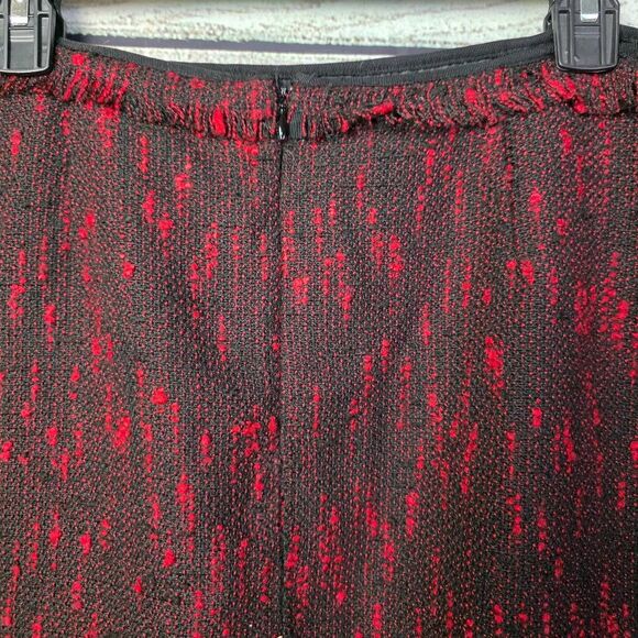 Cato Red Black Tweed Textured Skirt Sz 14 - Picture 3 of 8
